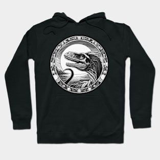 Dilophosaurus Dinosaur in an Art Nouveau Style Hoodie